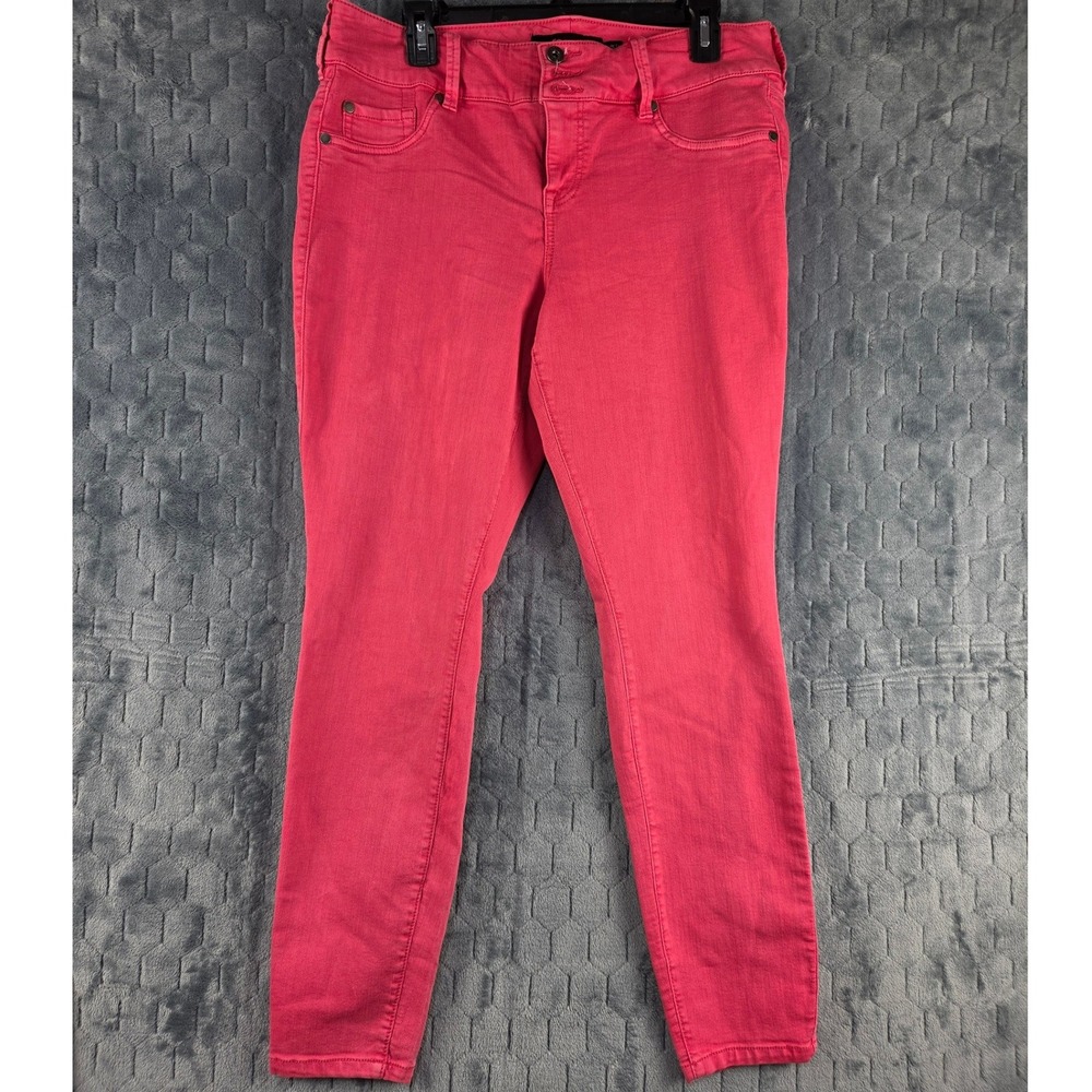 Torrid Denim Coral Pink Skinny Jeans Plus Size 16R Mid Rise Stretch 10622036